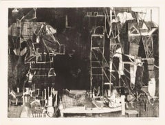 Maxwell Doig (n.1966) - 1990 Aguafuerte, Pilones