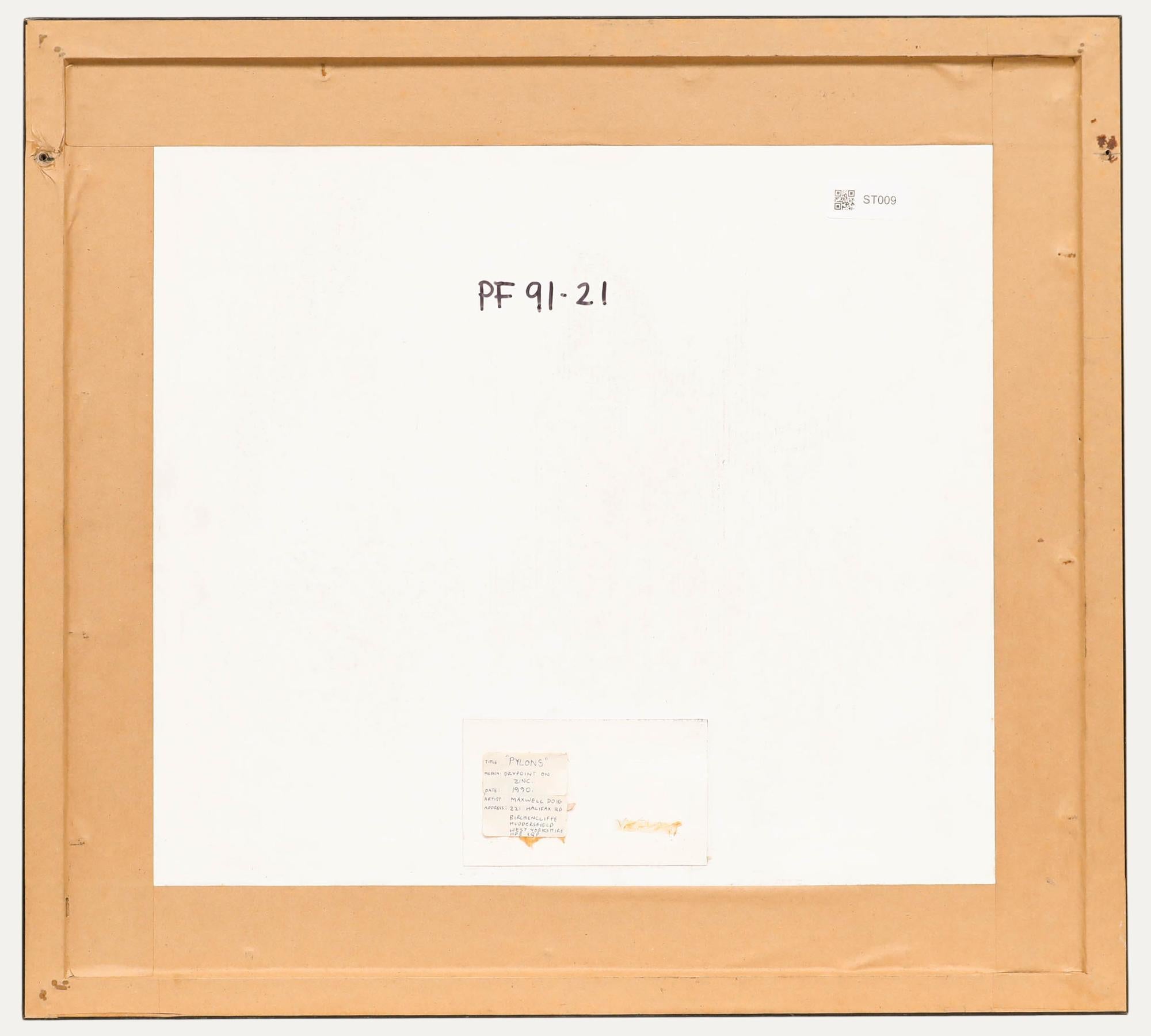 Maxwell Doig (geb. 1966) - 1990 Radierung, Pylone (Weiß), Landscape Print, von Maxwell DOIG