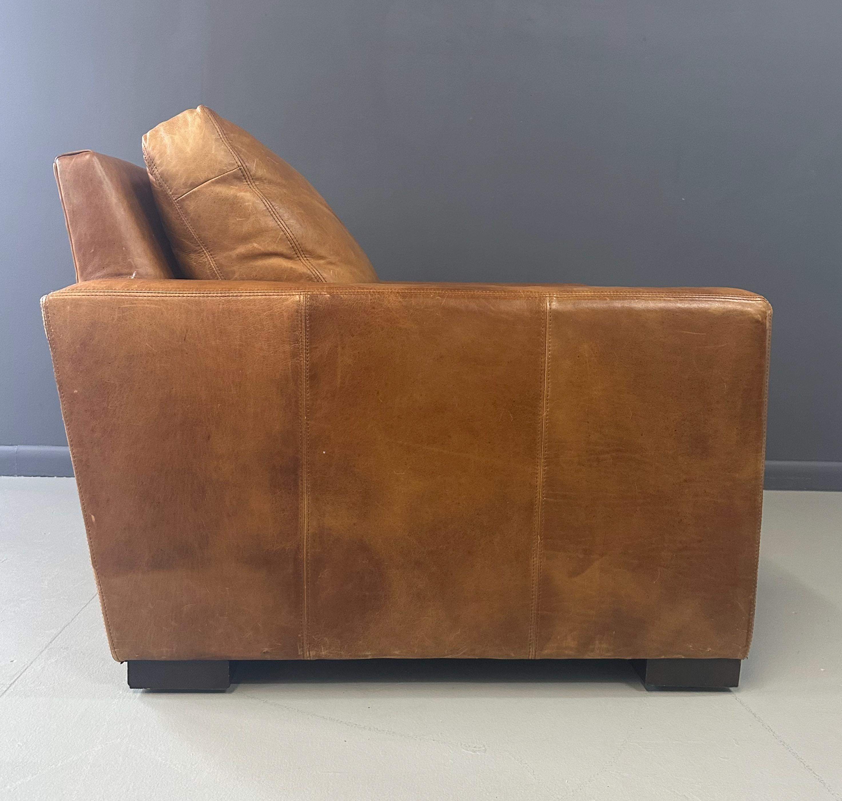 North American Maxwell Leather Lounge Chair by Restoration Hardware