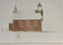 Architecture, Winter Landscape, Large Panoramic Color Photograph Signed Photo