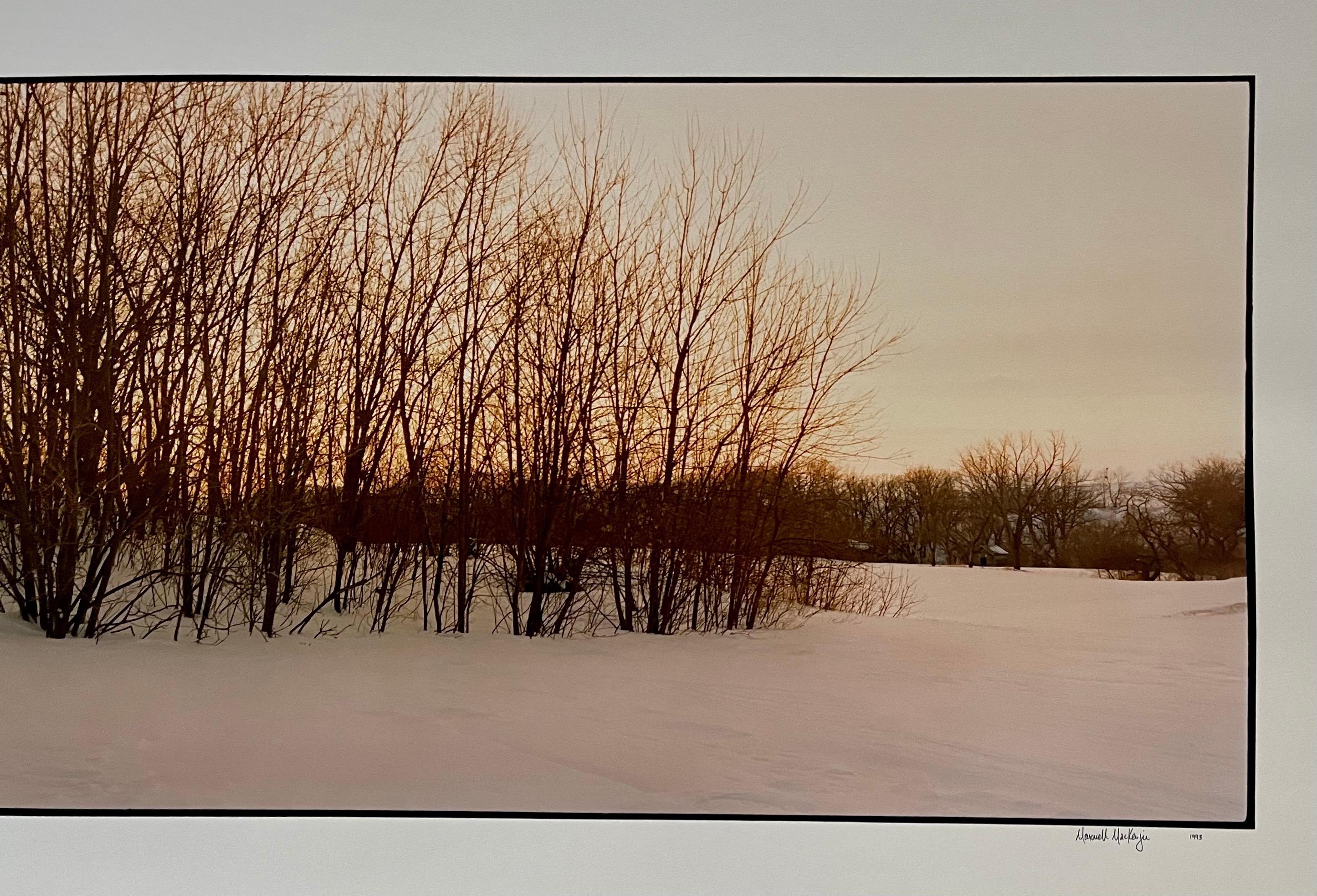 Architecture, paysage d'hiver, grande photographie en couleur Panoramie signée - Réalisme américain Photograph par Maxwell Mackenzie