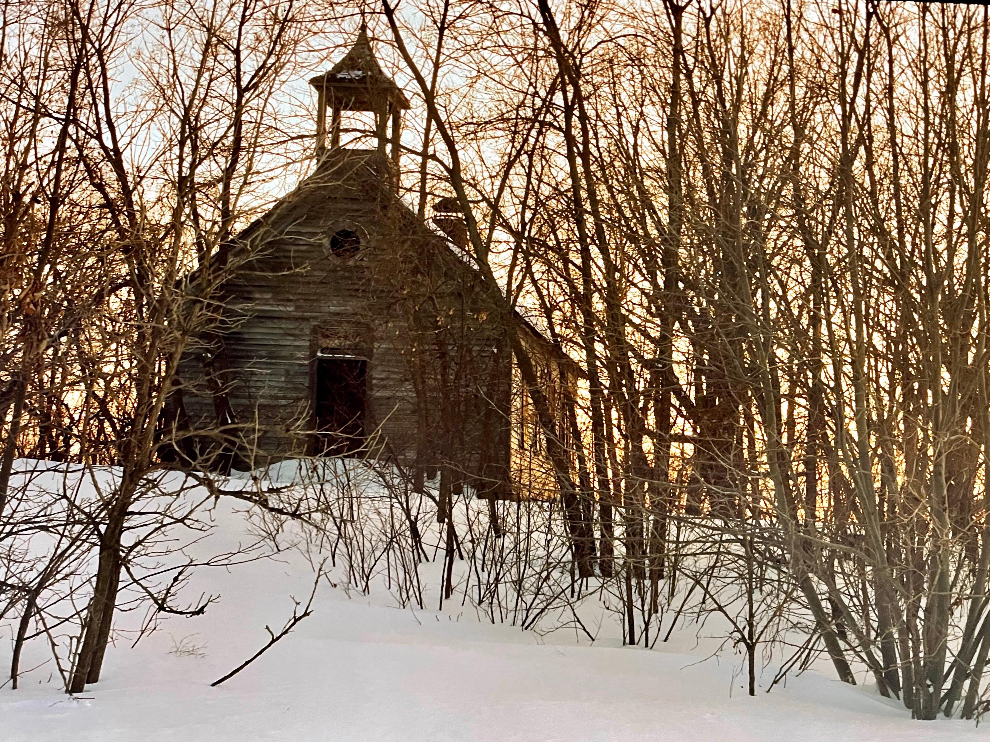 Architettura, paesaggio invernale, grande foto panoramica a colori firmata Foto in vendita 2