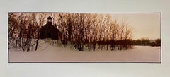 Vintage Architecture, Winter Landscape, Large Panoramic Color Photograph Signed Photo