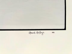 Granero en la nieve, paisaje invernal, gran fotografía panorámica en color Foto firmada