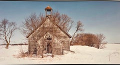 Everts Township Schoolhouse, Winter, Large Panoramic Color Photograph Signed