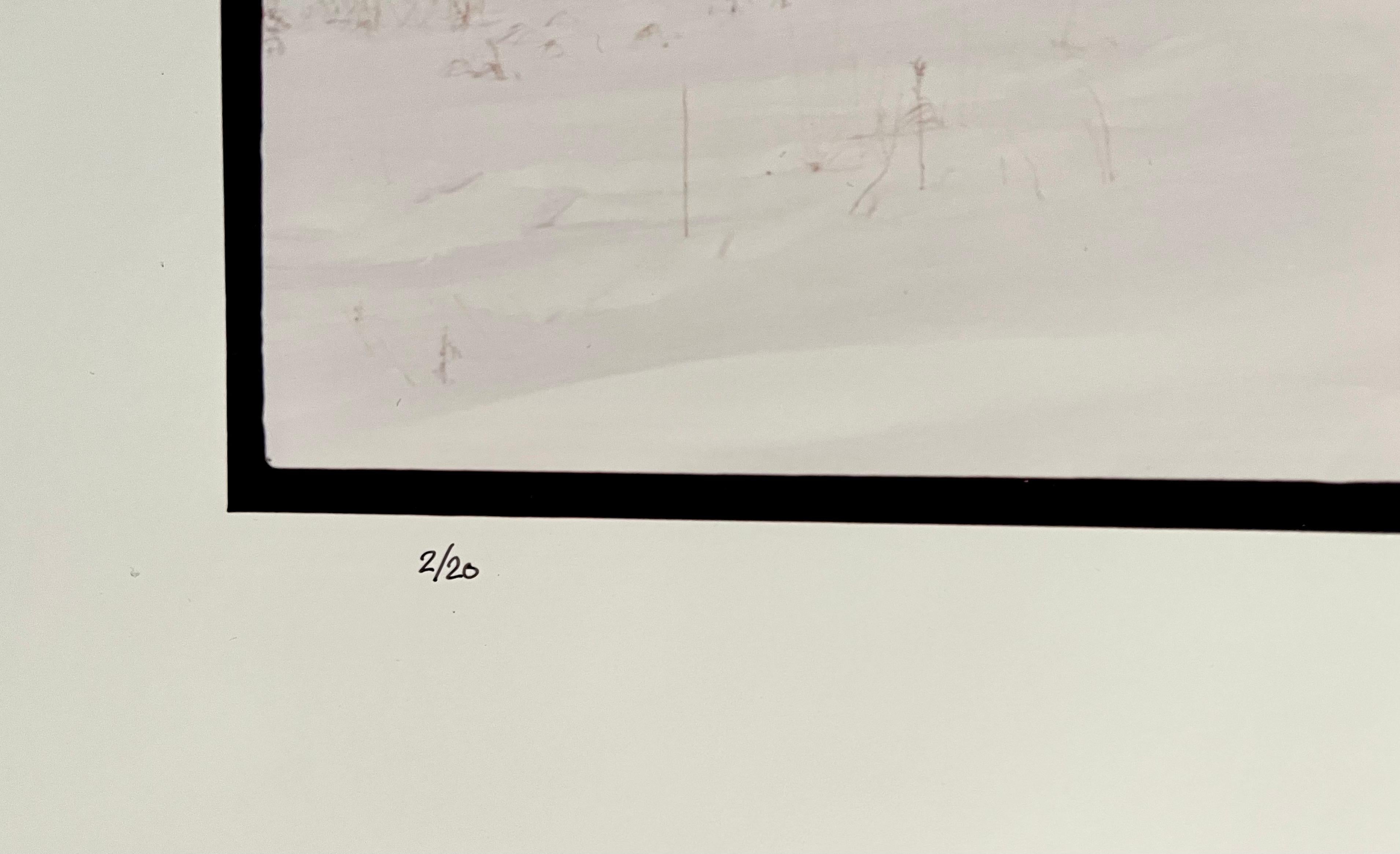 Fabuleuse photographie de paysage américain d'une école rurale. 
d'une petite édition de 20 exemplaires signés à la main
Grand tirage chromogène sur papier professionnel Kodak
Les feuilles mesurent environ 30 x 56 pouces.
les images mesurent environ