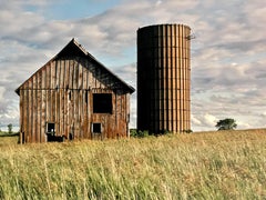 Farm, Summer Landscape, Large Panoramic Vintage Color Photograph Signed Photo