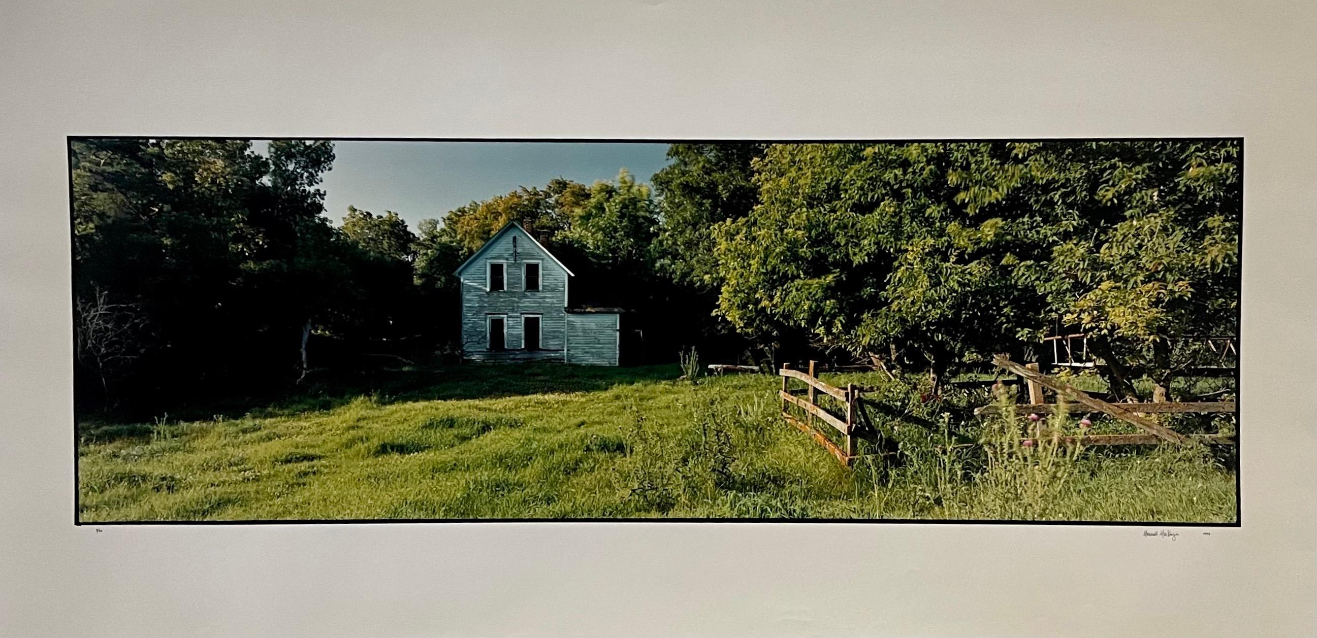 Bauernhof-Sommerlandschaft, große Panoramik-Vintage-Farbfotografie, signiertes Foto – Photograph von Maxwell Mackenzie