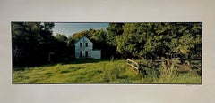 Farm Summer Landscape, Large Panoramic Vintage Color Photograph Signed Photo