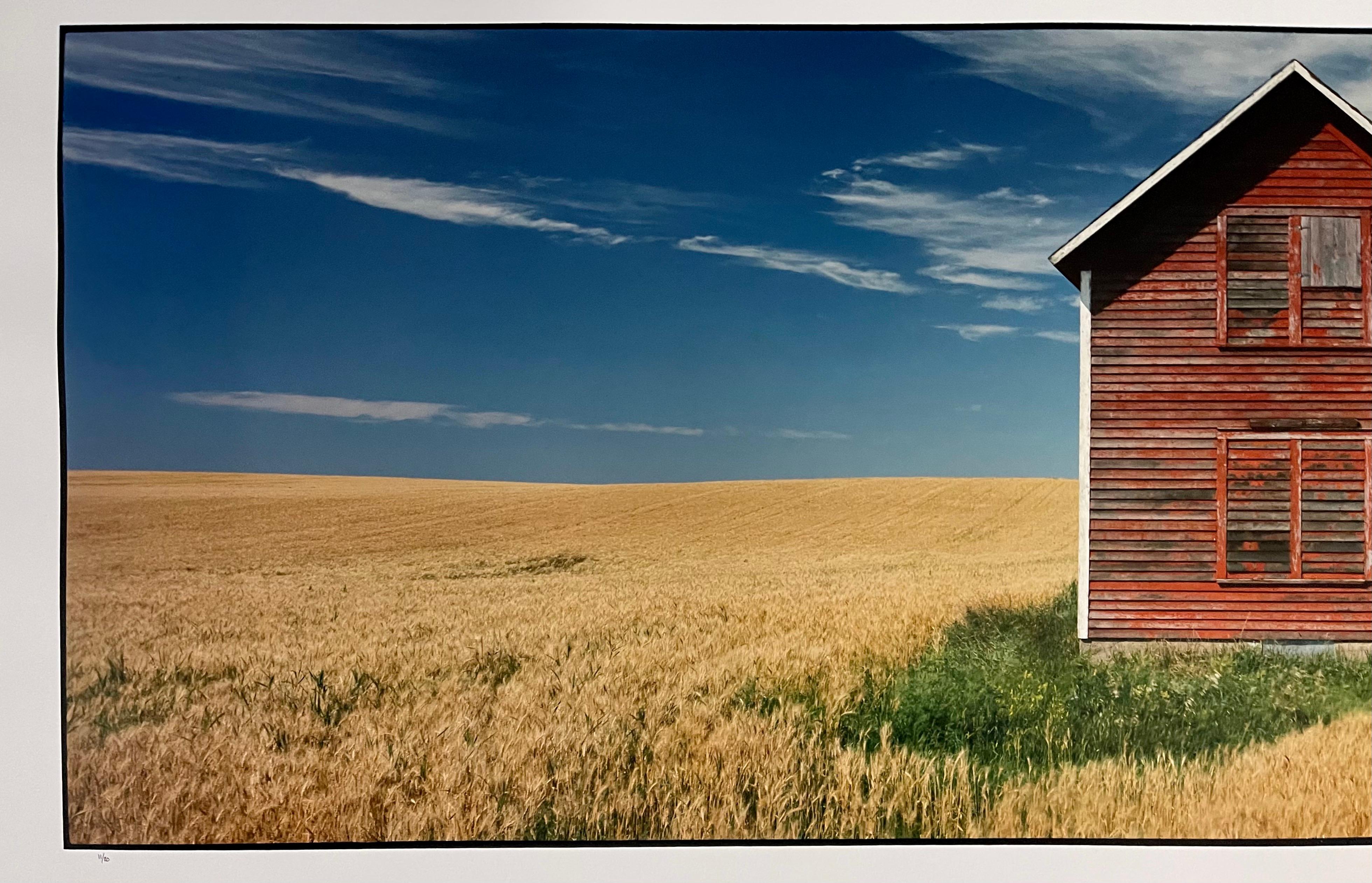Everts Township Homestead, Summer, 1993
Fabulous American landscape photography of a rural landscape scene. 
from small hand signed edition of 20
Large Format Chromogenic print on Kodak Professional Paper
The sheets are approximately 30 X 56