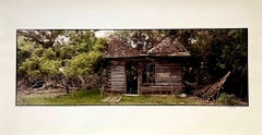 Granja Paisaje de Verano, Gran Fotografía Panorámica Vintage en Color Foto Firmada