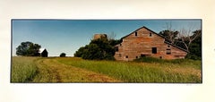 Old Barn Sommerlandschaft, große Panoramik Vintage-Farbfotografie, signiertes Foto