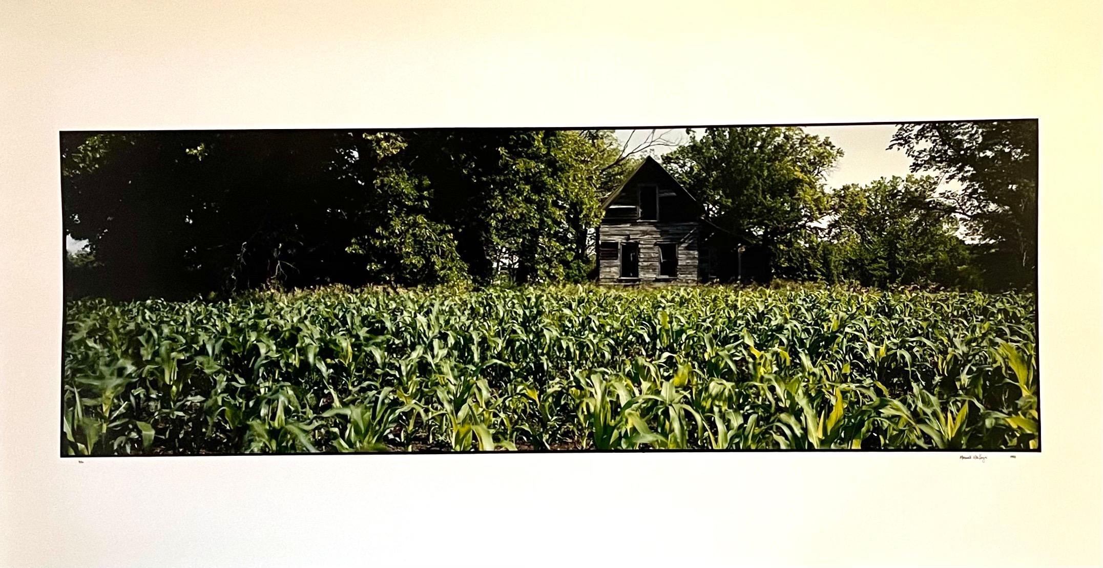 Landscape Photograph Maxwell Mackenzie - Old Barn Summer Landscape, Large Panoramic Vintage Color Photograph Signed Photo
