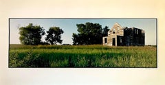 Old Barn Summer Landscape, Large Panoramic Vintage Color Photograph Signed Photo