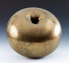"Golden Toroid #3", Contemporary, Abstract, Ceramic, Sculpture, Glaze, Minimal