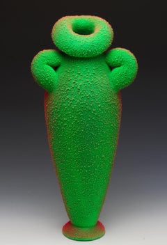 "Green & Pink Amphora Number 2", Contemporary, Mixed Media, Ceramic, Sculpture