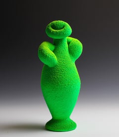 "Green & Yellow Amphora", Tecnica mista, Ceramica, Scultura, Gres, Plastica