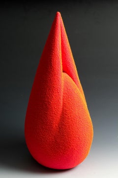 « Pichet orange n° 3 », contemporain, céramique, techniques mixtes, sculpture