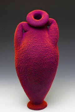 "Purple & Orange Amphora #1", Contemporary, Stoneware, Sculpture, Ceramic, PVC