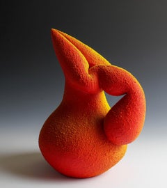 "Pichet rouge et jaune", Contemporain, Céramique, Sculpture, Médias mixtes, Plastique