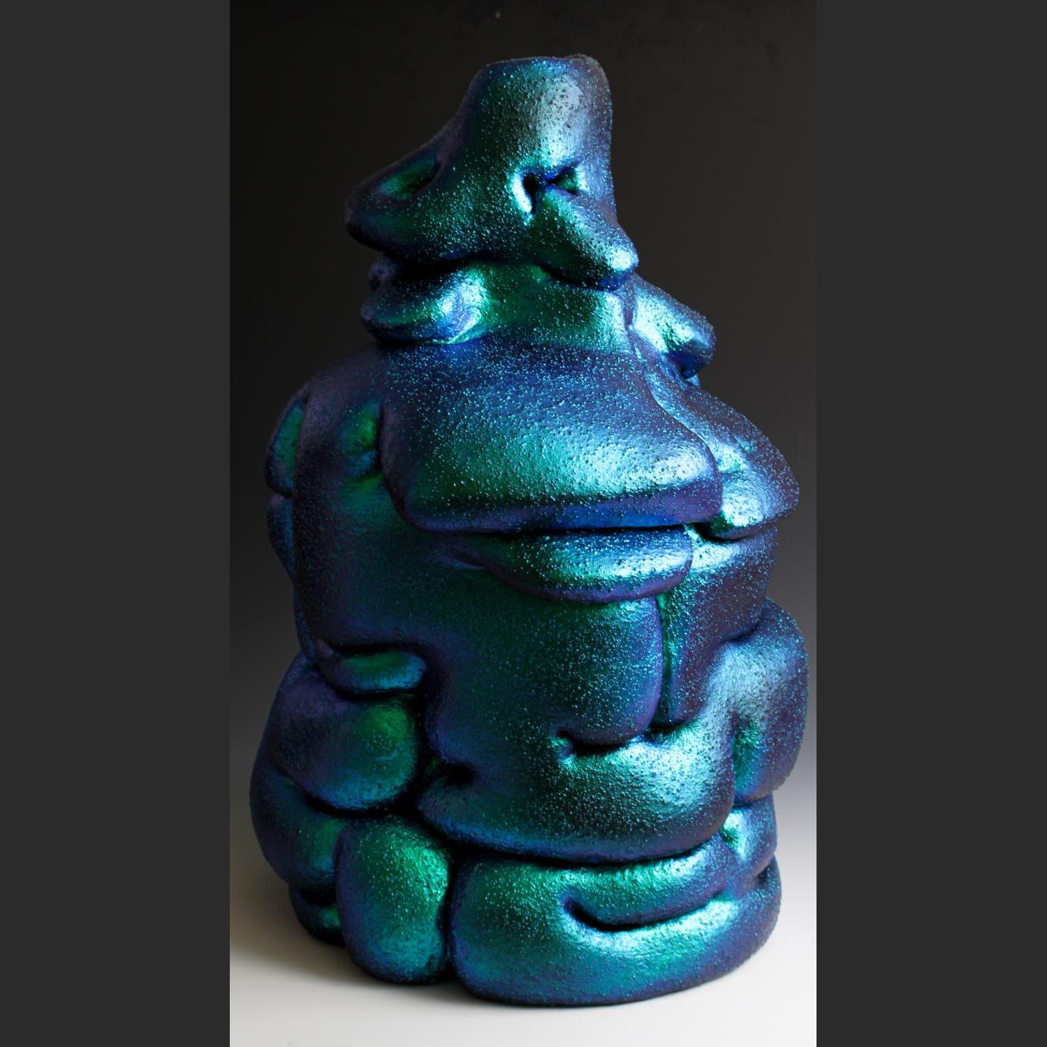 Maxwell Mustardo Abstract Sculpture - "Stack", Contemporary, Ceramic, Mixed Media, Abstract, Sculpture, Stoneware, PVC