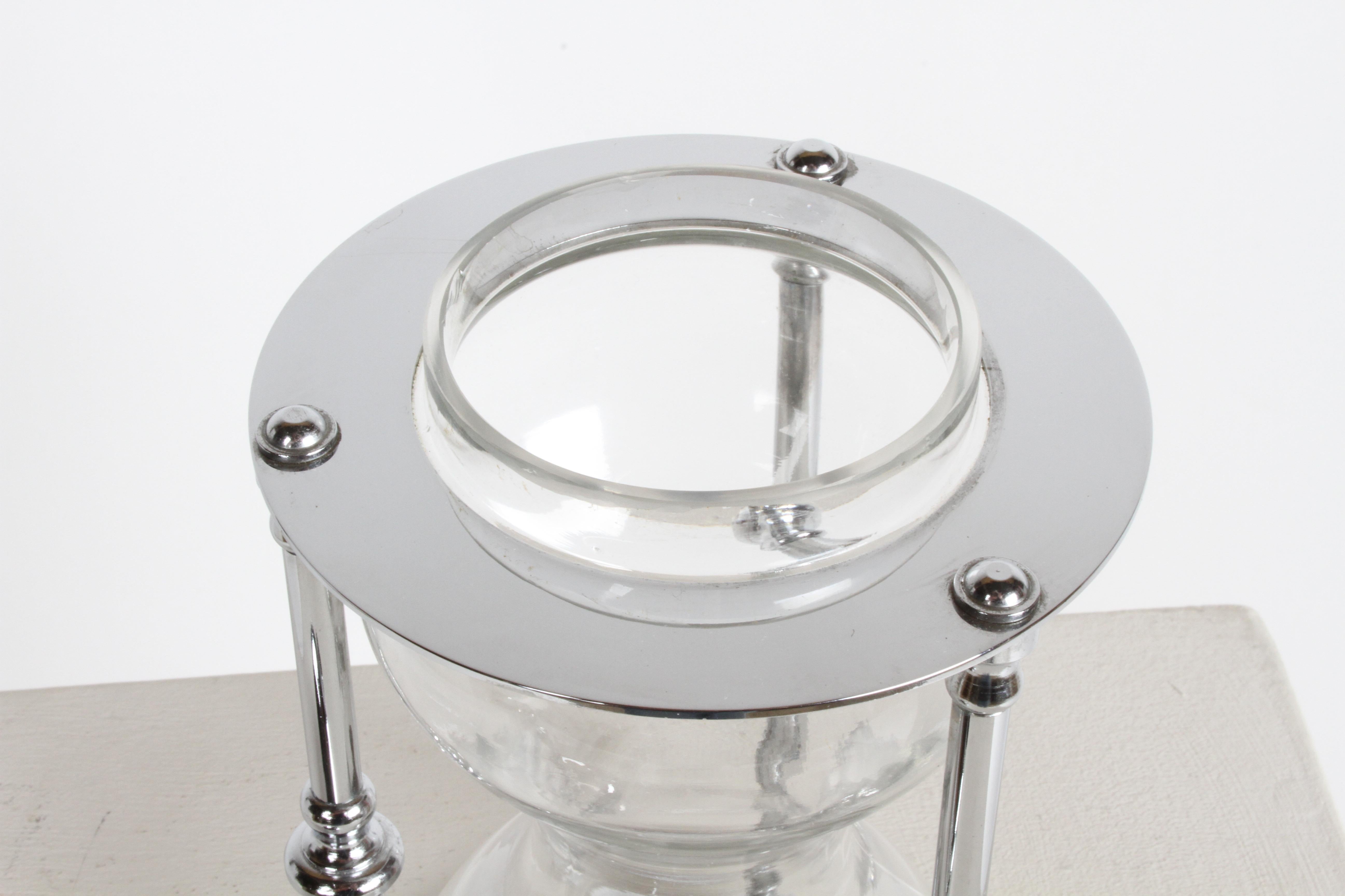 Maxwell-Phillips Art Deco Chrome & Glass Hourglass Cocktail Shaker, c. 1930s 3
