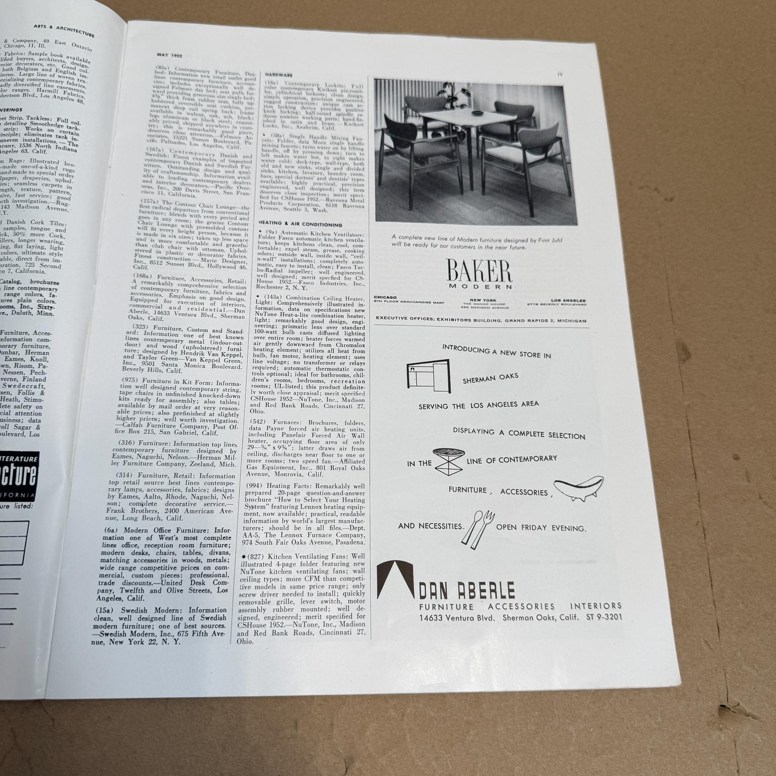 May 1952 Arts & Architecture Magazine John Entenza Mid Century Modern 1