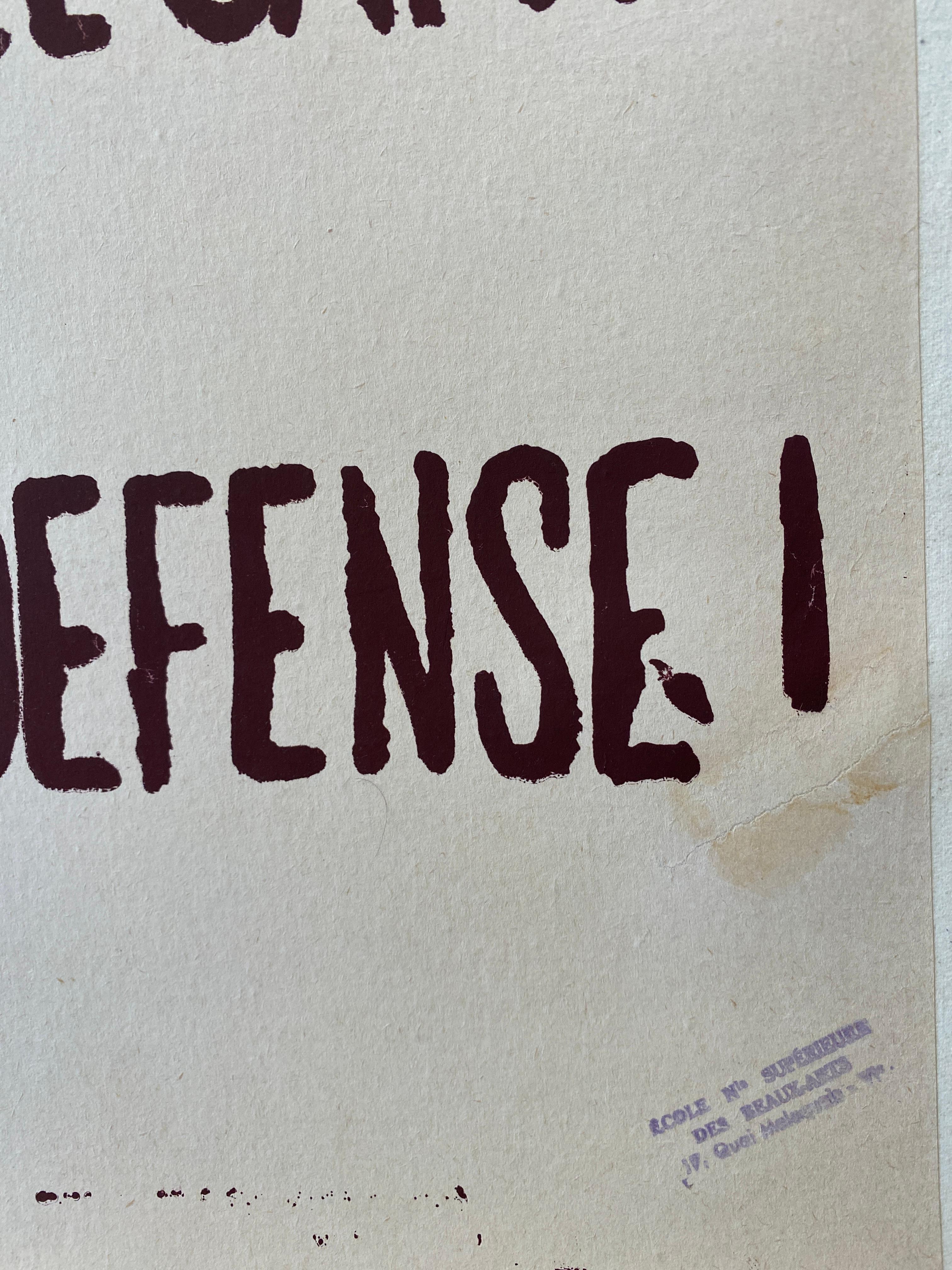 Mai 68 Original Vintage French Political Poster 'Finissons-en avec la Vè chaîne'

En mai 1968, les étudiants et les travailleurs sont descendus dans les rues de Paris pour protester contre le gouvernement par des manifestations de masse et des