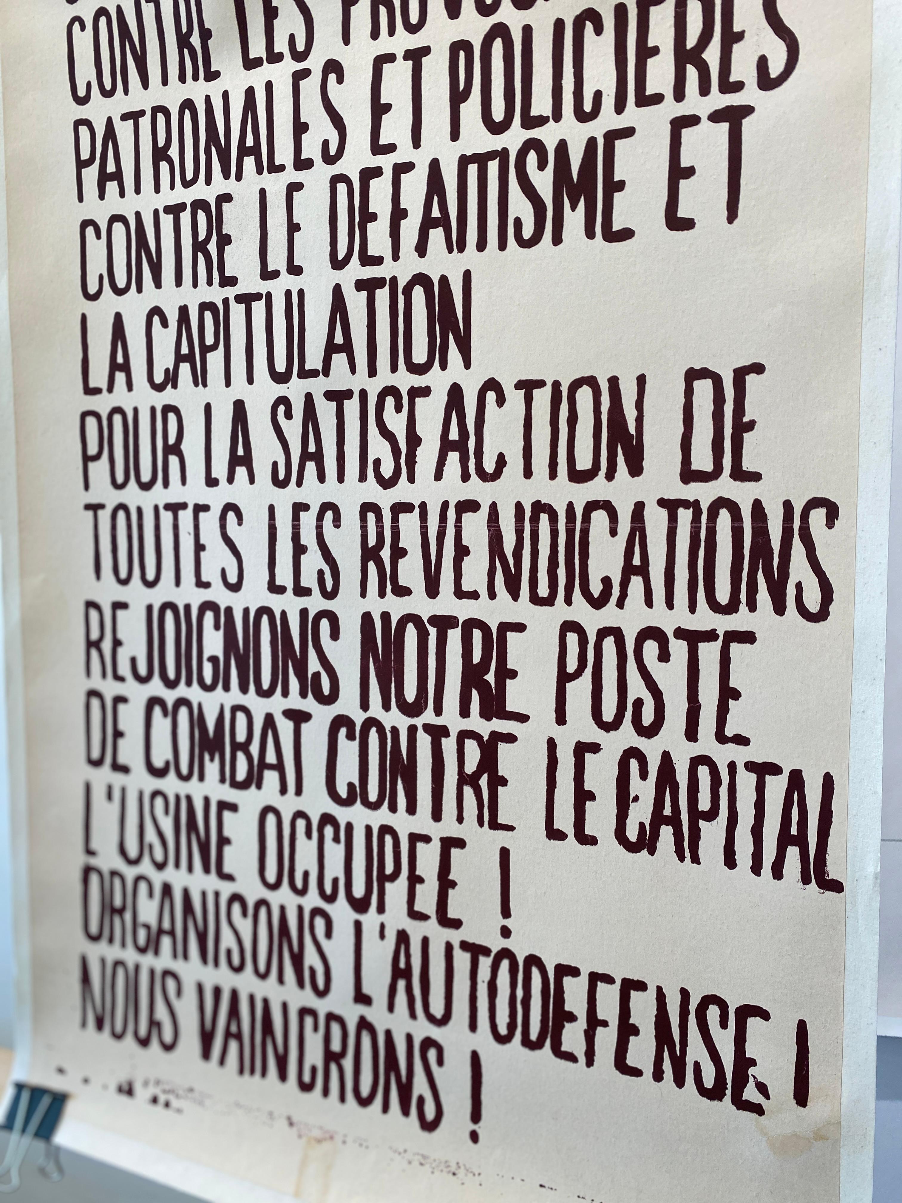 Français Affiche politique française originale de mai 68, «amarades Ouvriers ! » en vente