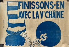 May 68 Original Vintage French Political Poster 'Finissons-en avec la Vè chaîne'