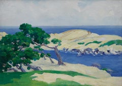 California Landscape, Near Carmel Ocean & Tree View, Cleveland Woman Artist