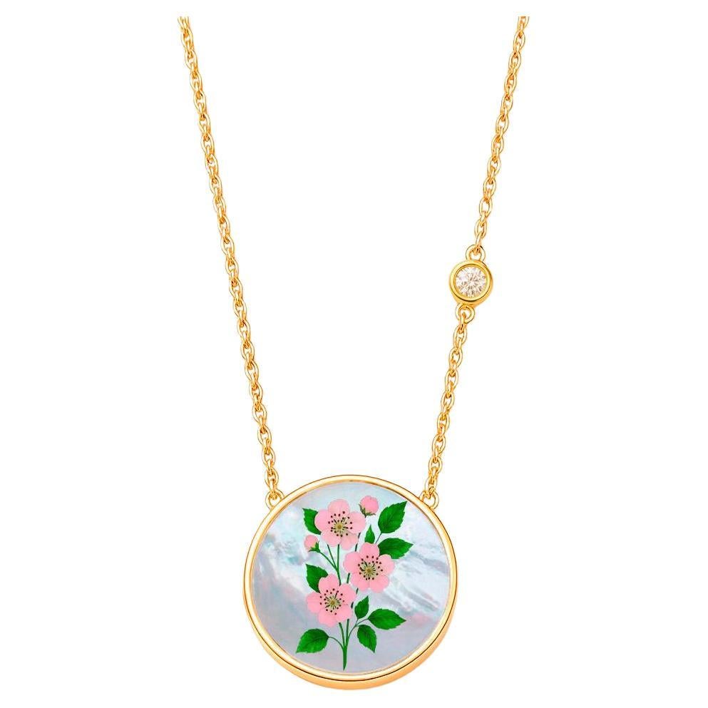 Ciondolo con fiore del mese di maggio - Ciondolo con fiore di biancospino