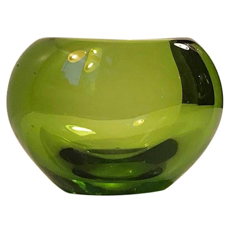 Vase à cœur vert May de Per Lütken pour Holmegaard, années 1950