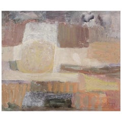 May Östberg, schwedische Künstlerin. Öl auf Karton. Modernistische Landschaft. 1965