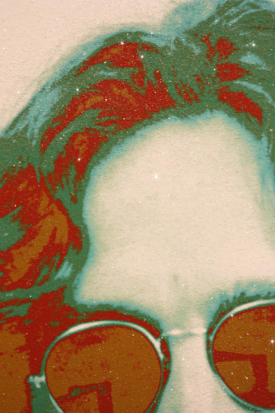 Toile Diamond Dust de John Lennon, 38 x 60 The Lost Weekend - Contemporain Mixed Media Art par May Pang and Ceravolo 
