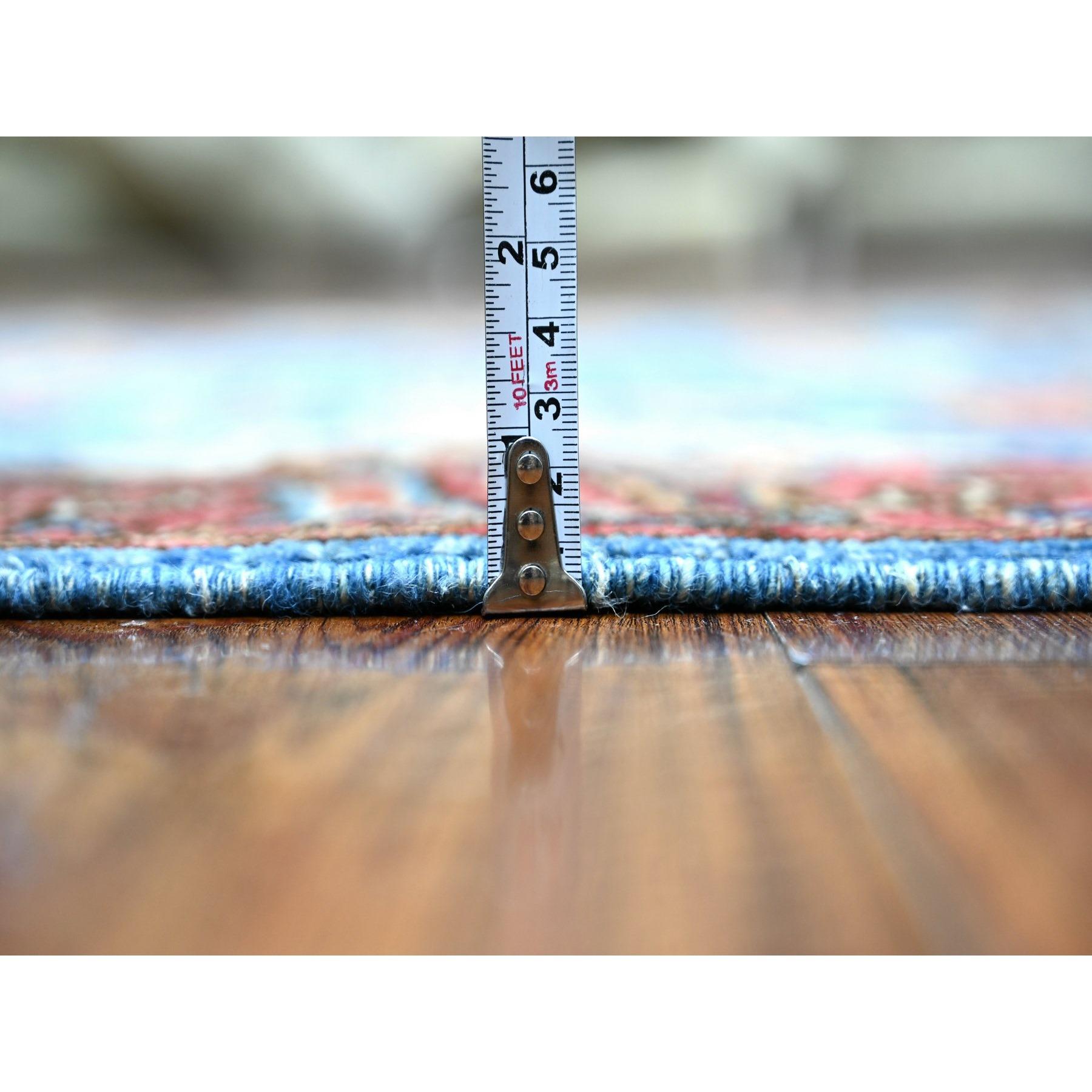 Hand-Knotted Maya Blue Fine Aryana Hand Knotted Natural Dyes Vibrant Wool Rug 3'7