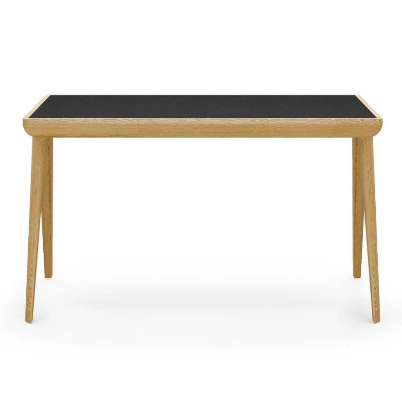 Maya desk by Dare Studio
Dimensions: W 130 x D 71.5 x H 74.5 cm
Materials: European white oak in waxed oil timber finish, black leather

Also available in solid American black walnut

The Maya Desk is a sleek, contemporary desk designed by