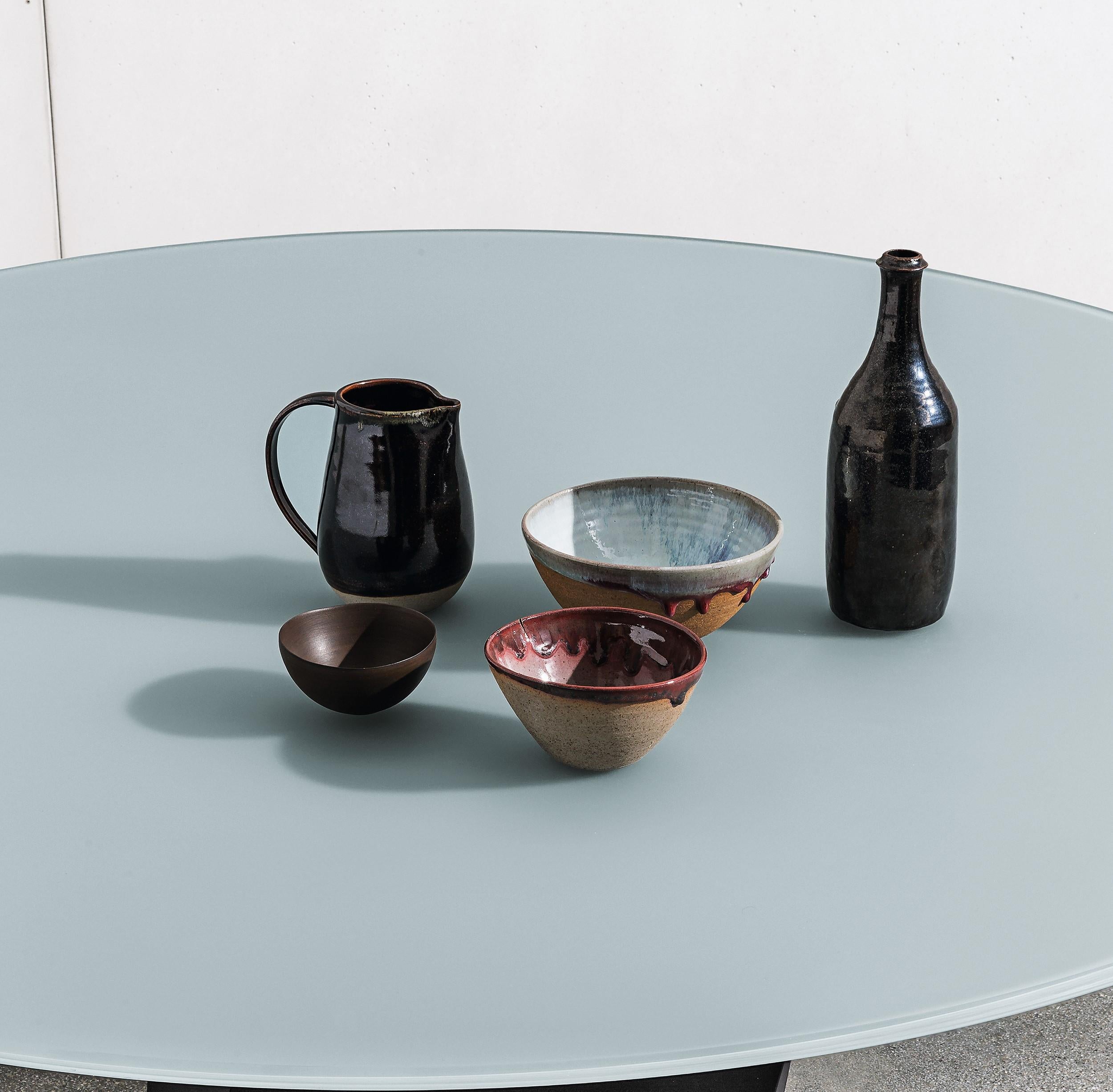 Italian Maya Dining Table, Natural Ash and Materia Glass by Lars Beller Fjetland For Sale