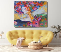 Floral Head Romantic Painting Textured Giclee on Canvas 45x60" Spring is Here