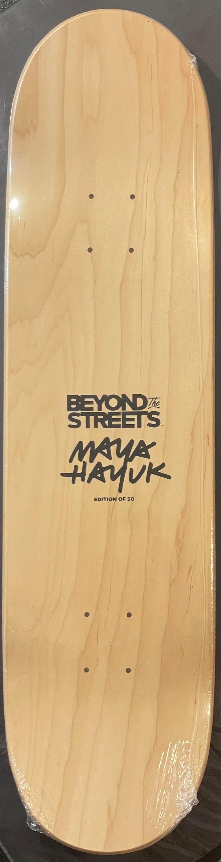 Maya Hayuk "FUCK" Maya Hayuk Screenprint in colors on skate deck