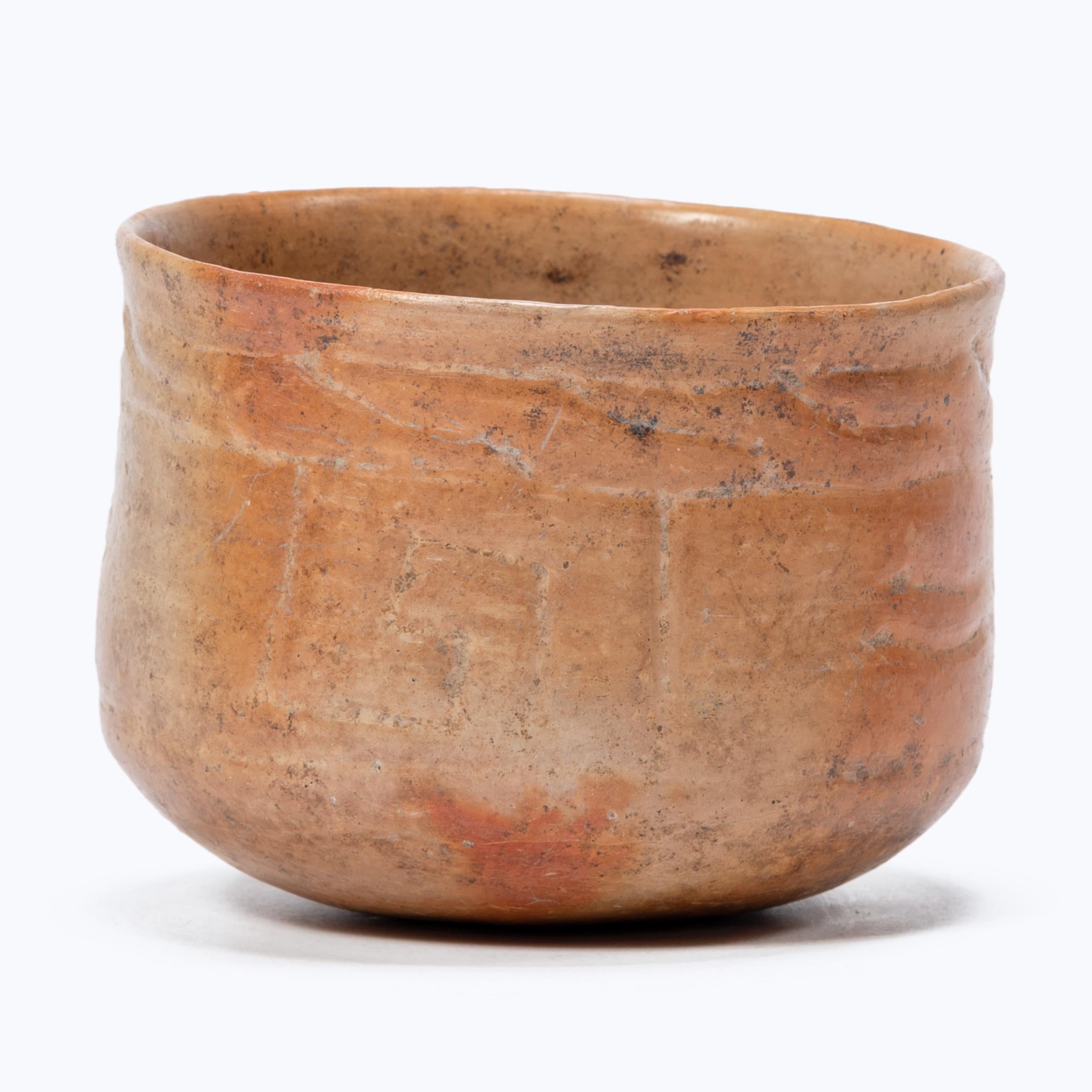 Pre-Columbian Maya Incised Orangeware Bowl