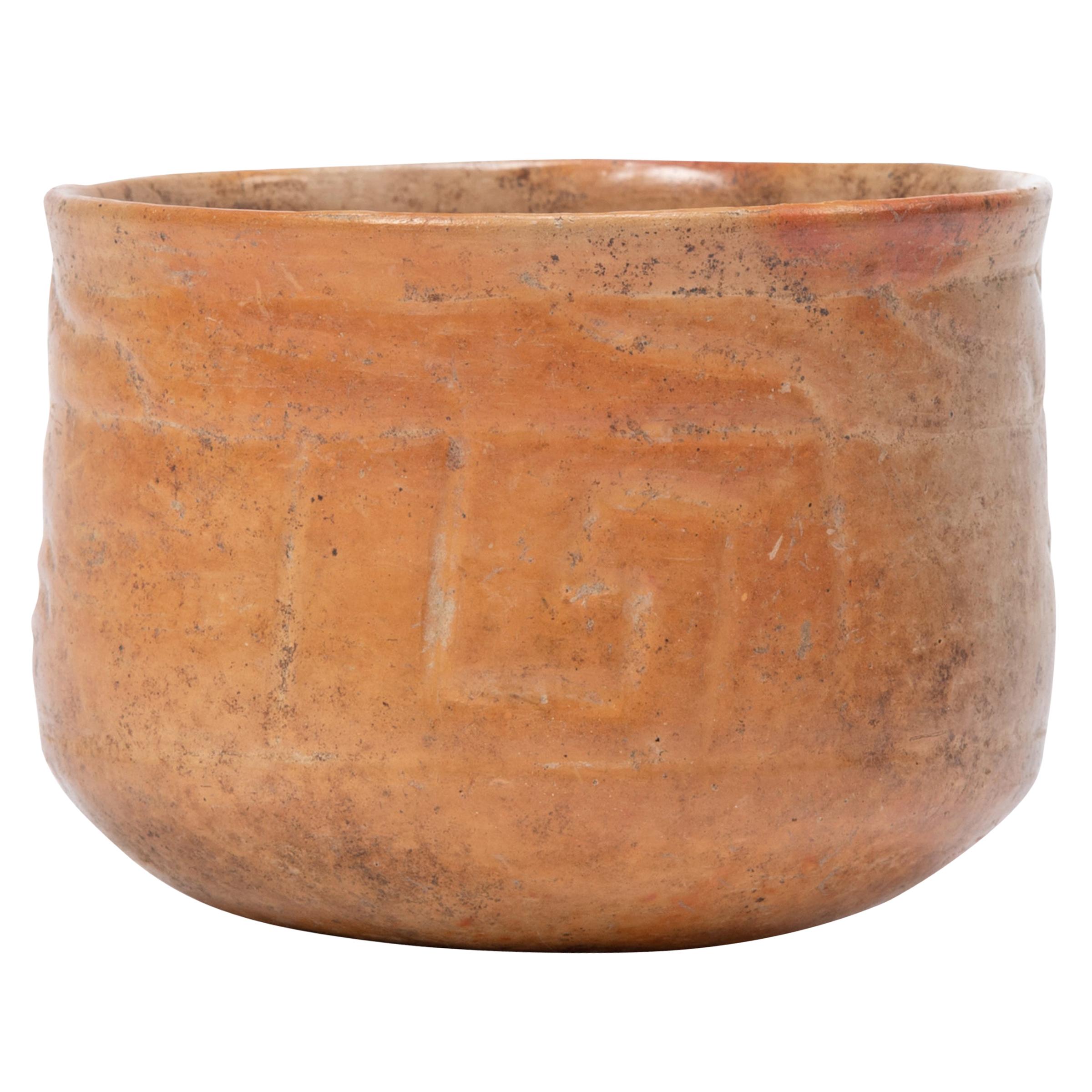 Maya Incised Orangeware Bowl