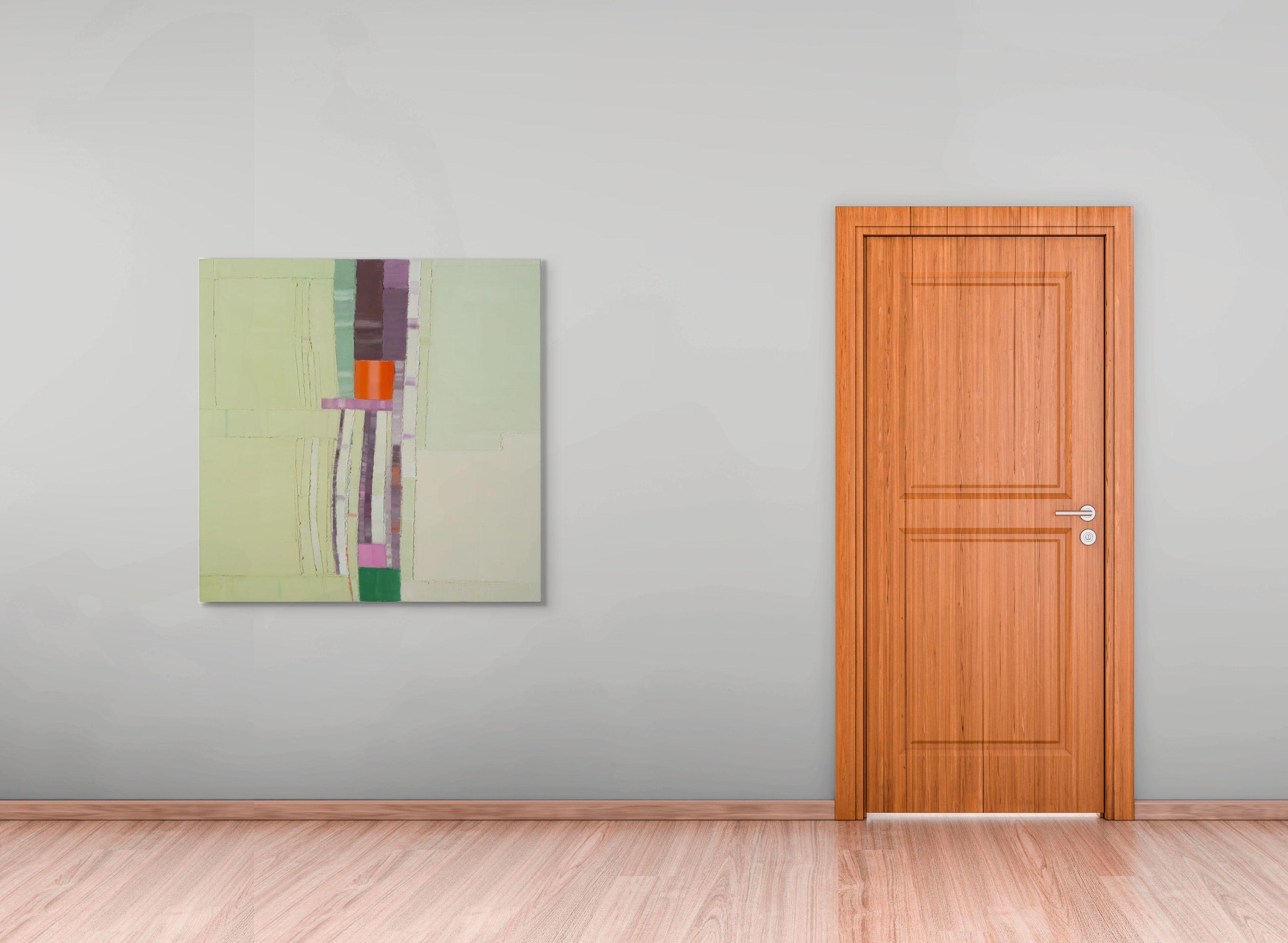 Siempre Ya Otra Vez 12, 48 x 48 pulg. Abstracto geométrico grande - Painting de Maya Kabat