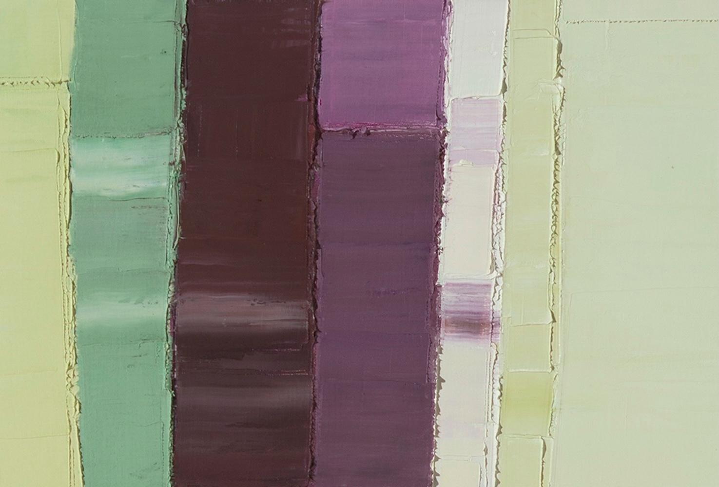 Siempre Ya Otra Vez 12, 48 x 48 pulg. Abstracto geométrico grande - Abstract Painting Beige de Maya Kabat