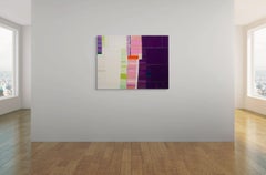 Begin Again 5, 36 x 48 in Vibrant Purple, Pink, Cream & Green Abstract Painting