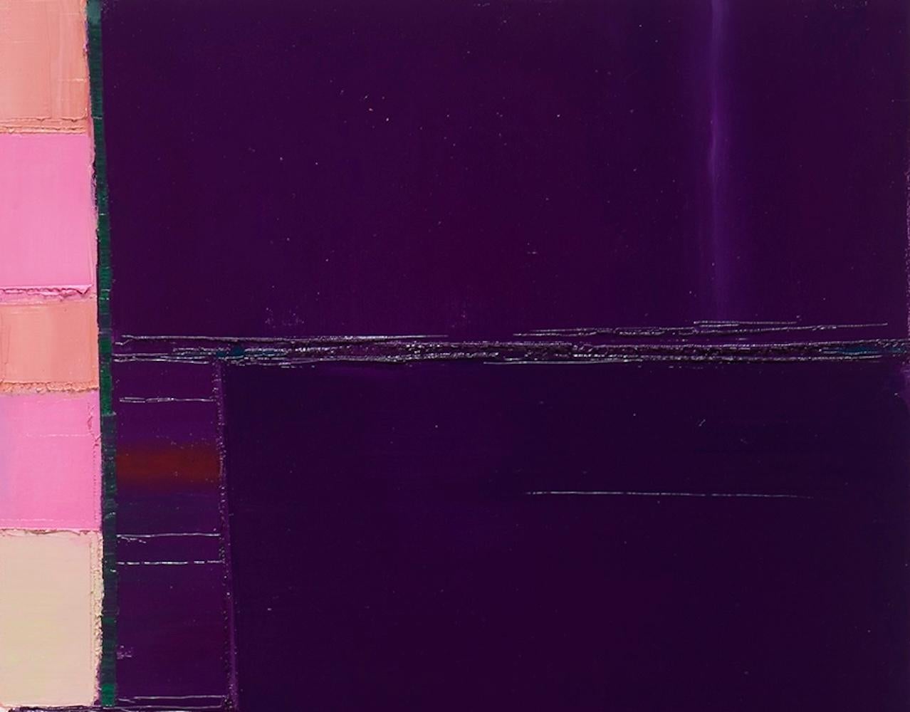 Begin Again 5, 36 x 48 in Vibrant Lila, Rosa, Creme & Grün Abstrakte Malerei im Angebot 2