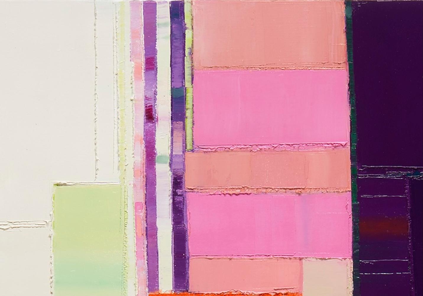 Begin Again 5, 36 x 48 in Vibrant Lila, Rosa, Creme & Grün Abstrakte Malerei im Angebot 3