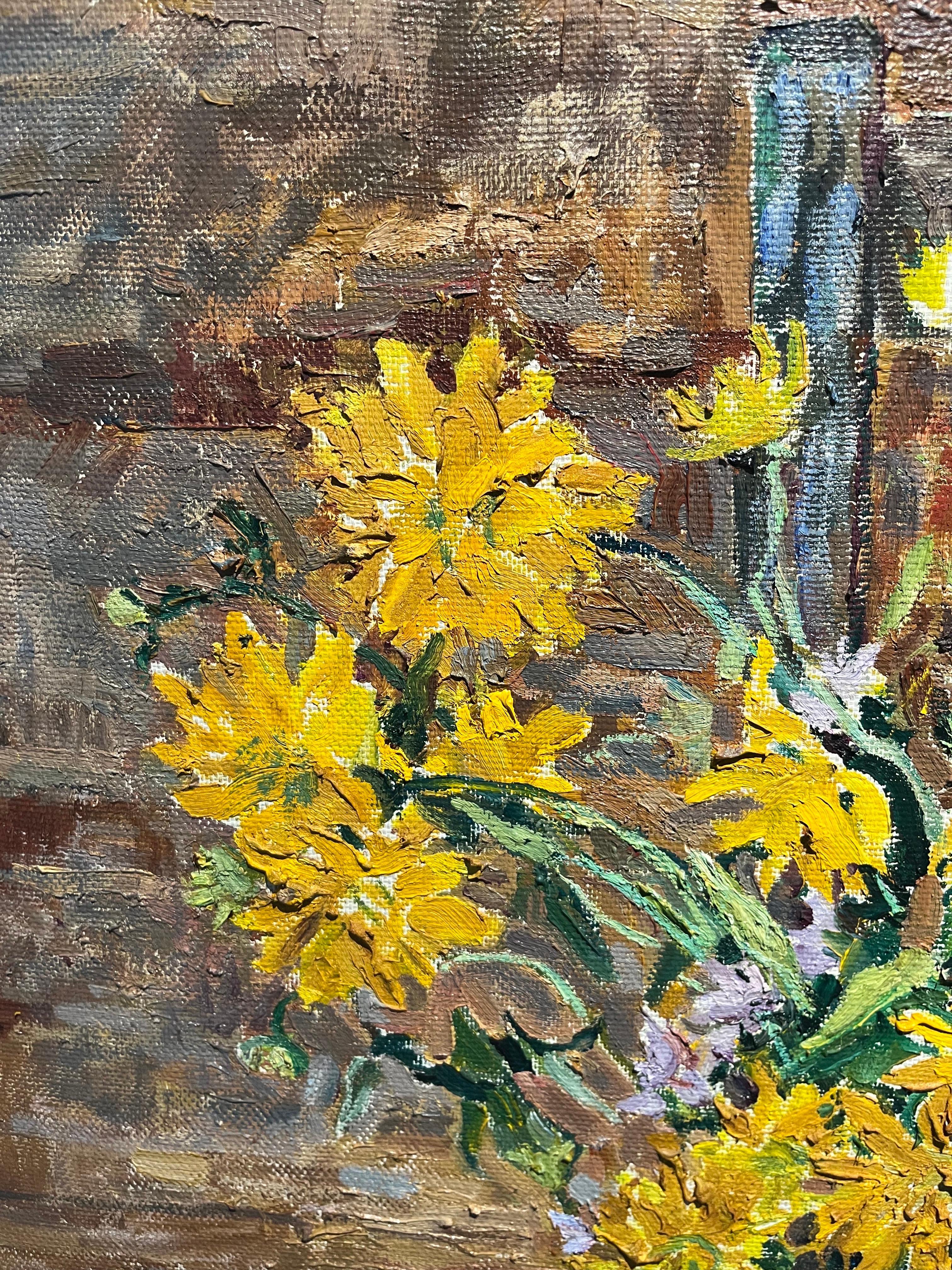„ Fiori Gialli“ Olio cm. 83 x 78  2002 (Impressionismus), Painting, von Maya KOPITZEVA