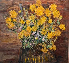 " Fiori gialli" Olio cm. 83 x 78  2002