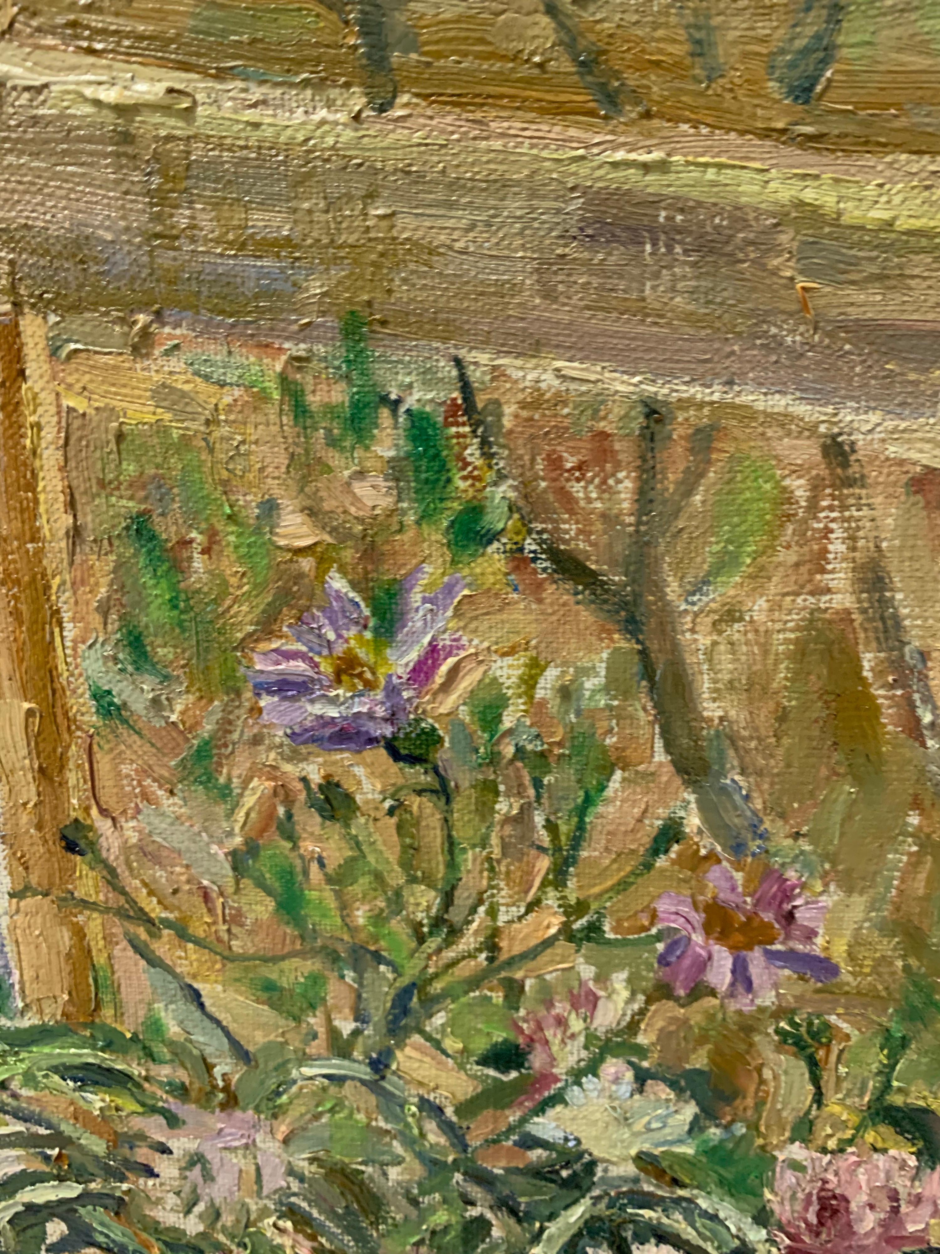 flower window painting